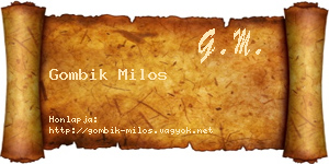 Gombik Milos névjegykártya